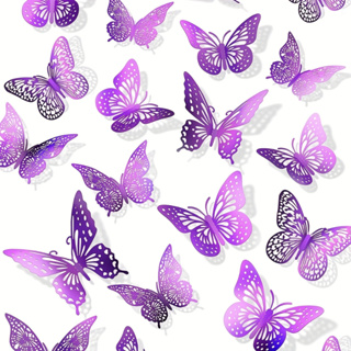 72Pcs/set 3D Butterfly Paper Cake Decoração De Bolo De Papel De Borboleta Topper Festa De Aniversário em Oferta na Shopee