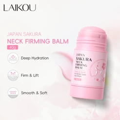LAIKOU Japão Sakura Bálsamo Firmador De Pescoço 40g Suave Suaviza A Textura Da Pele Mesmo Tom De Vitamina C Niacinamida