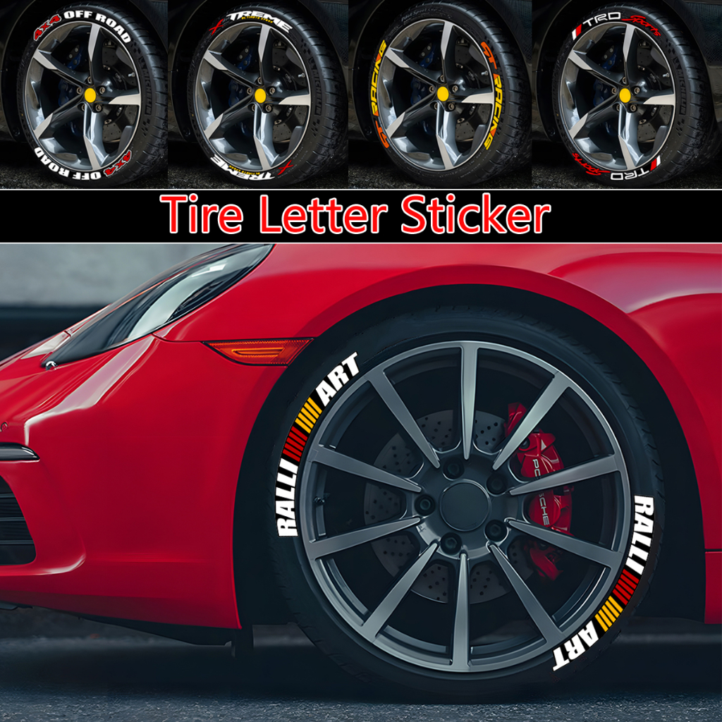 3D Carta Logotipo Pneu Adesivos Universal Acessórios De Carro Decoração Decalques De Modificação Personalizada | Para 4 