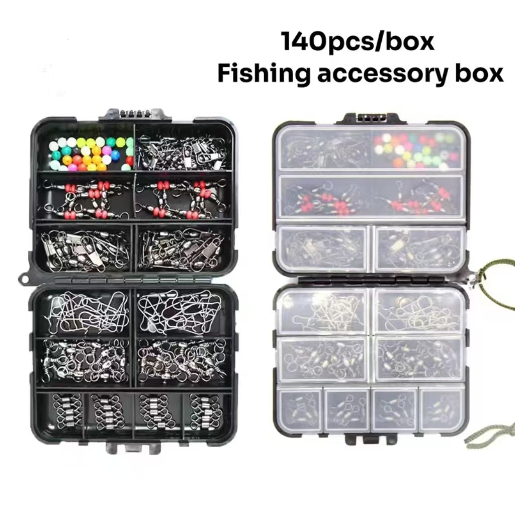 140 peças de acessórios de pesca conector giratório pesca marítima pesca em rocha conjunto caixa em Oferta na Shopee