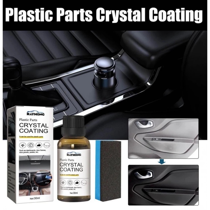 Revestimento de Cristal para Peças Plásticas Automotivas 30ml Renovador Restaurador Repara Esbranquiçado Recupera Brilho