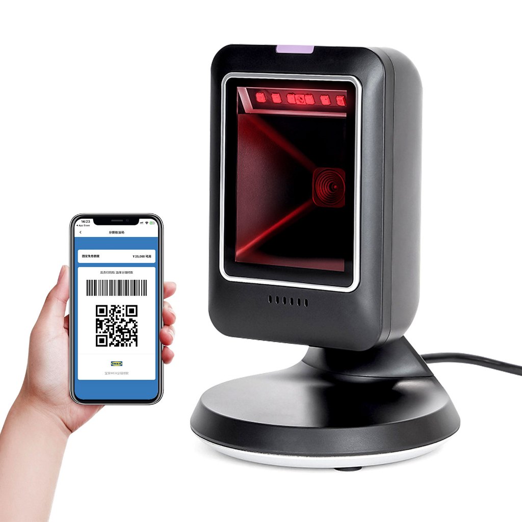 Leitor de Código de Barras USB 1D/2D/QR Omnidirecional-Para Supermercados,Livrarias,Hospitais e Varejo (Aibecy MP6300IR)