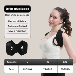 Unissex Com Corretor De Postura De Velcro Para Ajustes De Dor Na Coluna em Oferta na Shopee