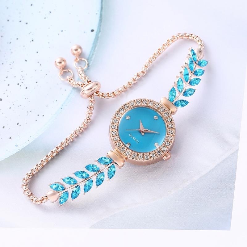 Relógio com cordão de folhas Relógios femininos com diamantes em Oferta na Shopee