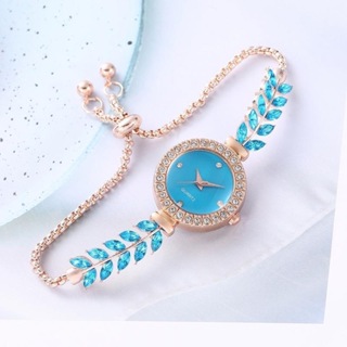 Relógio com cordão de folhas Relógios femininos com diamantes em Oferta na Shopee