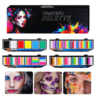 Pintura Facial E Corporal À Base De Água De 6 Grades 12 Cores Paleta De Arco-Íris De Alto Pigmento Infantil Para Apresen em Oferta na Shopee