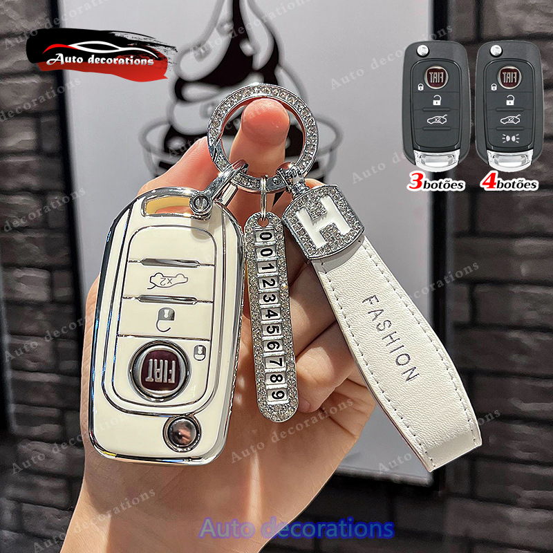 Para Fiat Dobrável Chave Do Carro Pulso argo TORO CRONOS Mobi Carga 2023 FASTBACK 2025 Chaveiro Capa