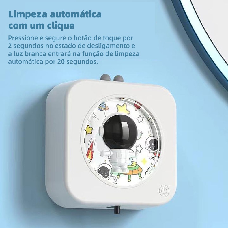 Dispensador automático de sabão com sensor infravermelho para dispensador de sabão líquido em espuma, estilo astronauta