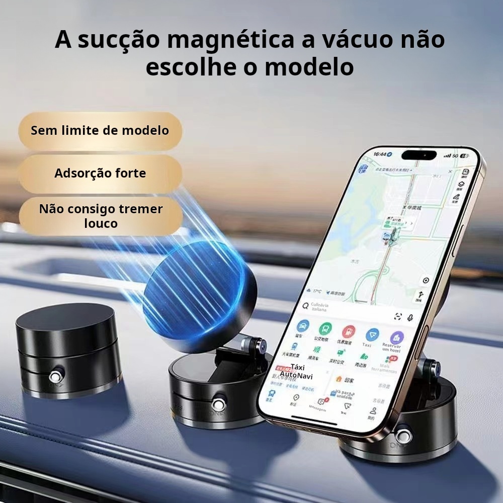 360°Suporte dobrável para celular Suporte magnético de adsorção de carro a vácuo dupla face em Oferta na Shopee