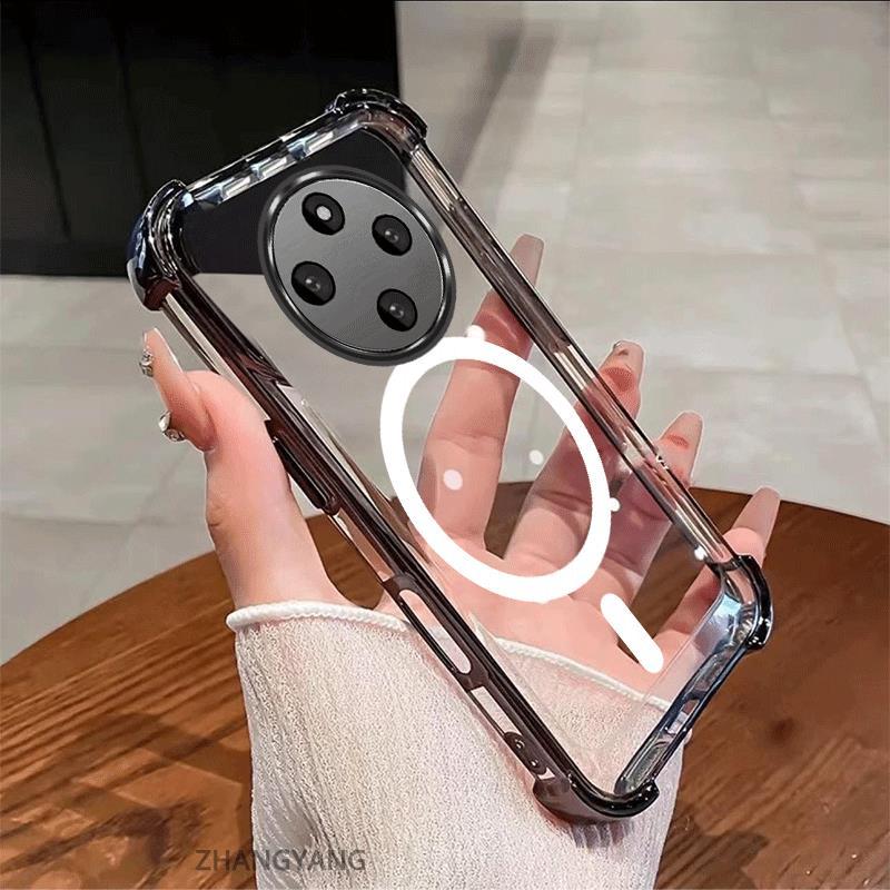 Capa Para Redmi 14C Função De Sucção Magnética Estética Novo design De Telefone Galvanizada De Quatro Cantos À Prova De em Oferta na Shopee