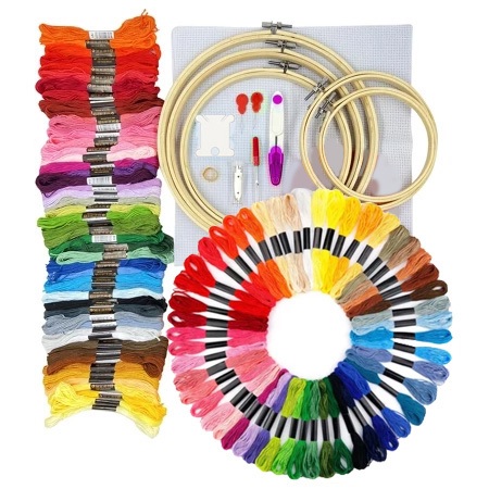 Kit para Bordado Ponto Cruz para Bordar Iniciante Completo Com Tutorial em vídeo em Oferta na Shopee