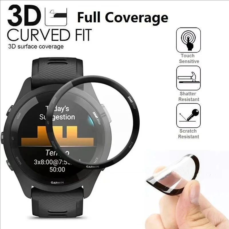 Filme Protetor De Tela Curvado 3D Para Garmin Forerunner 265/255/165/168/55/965/955/Vivoactive 6/Vivoactive 5 em Oferta na Shopee