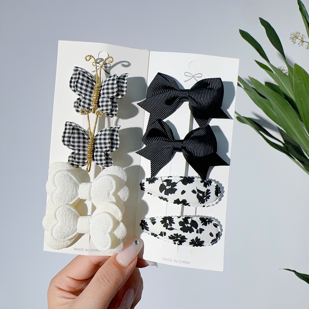 8 Pçs Meninas Quatro Estilos De Grampos De Cabelo Com Laço De Camada Dupla E Clipes BB Impressos Conjunto Crianças Acess em Oferta na Shopee