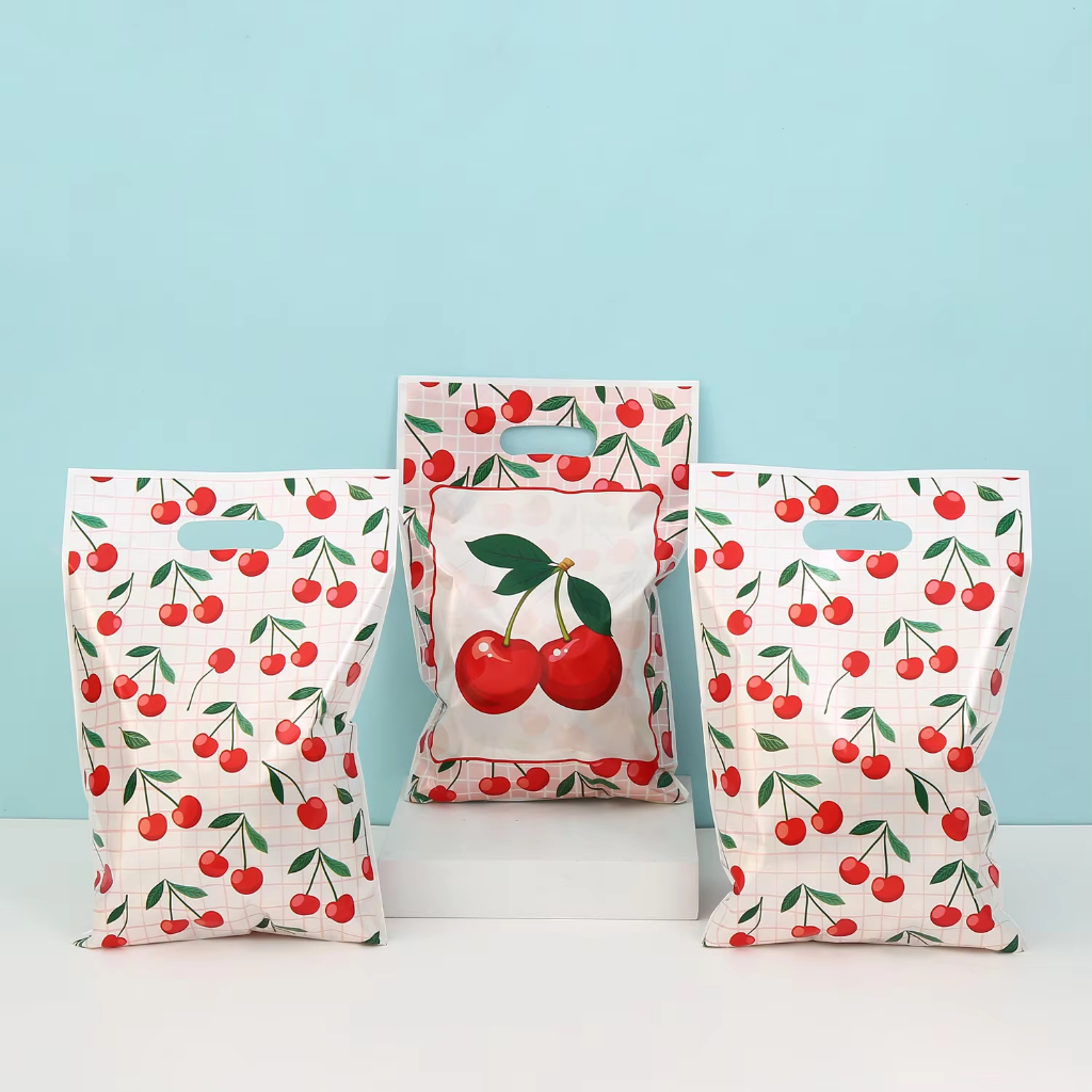 10/30 Pçs Sacos De Presente De Plástico Cereja Meninas Frutas Temáticos Doces Crianças Saco Chá De Bebê Fontes De Festa em Oferta na Shopee