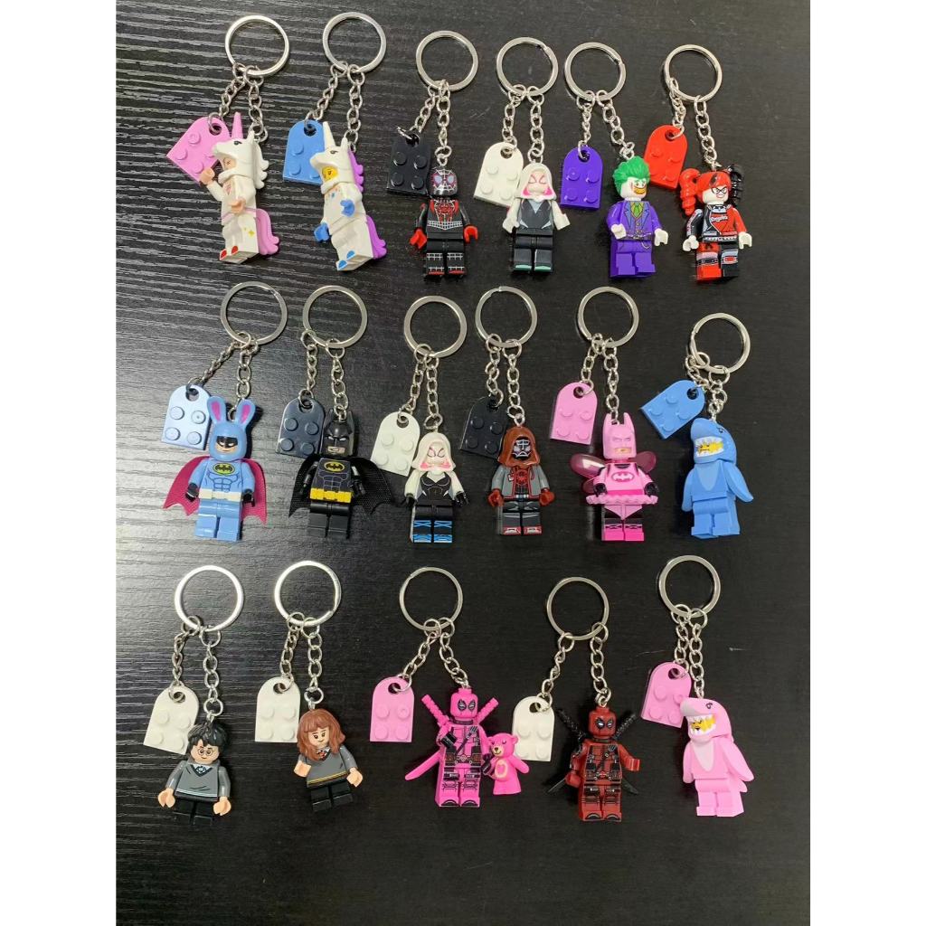Com Coração Blocos De Construção Chaveiro Desenho Saco Escolar Pingente Corrente Minifigura Casal Presentes Brinquedos