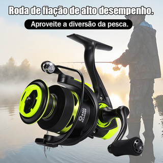 Carretel De Pesca 90Kg 5.2 : 1 Giratório 1000-7000 Com Cabo EVA Escuro fruta verde