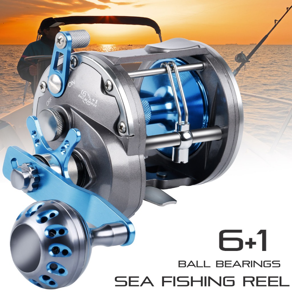 Sougayilang Carretel De Pesca Mar�tima 6 + 1BB De Corrico Com Isca De Vento De N�vel Regular Al�a Forte Adequado Para Eq