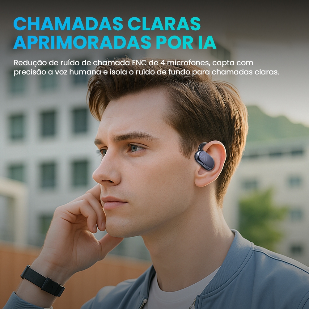 Detalhes do Haylou EarHook1 Fones De Ouvido Com 4 Microfones Smart LED Display 40H-Bateria Peso Superleve