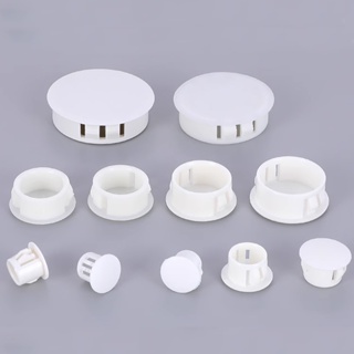 Plugue De Plástico Com Furo De Encaixe Branco , 5mm ~ 50mm , Tampas De Extremidade Redondas , Inserções De Tubo , Bung em Oferta na Shopee