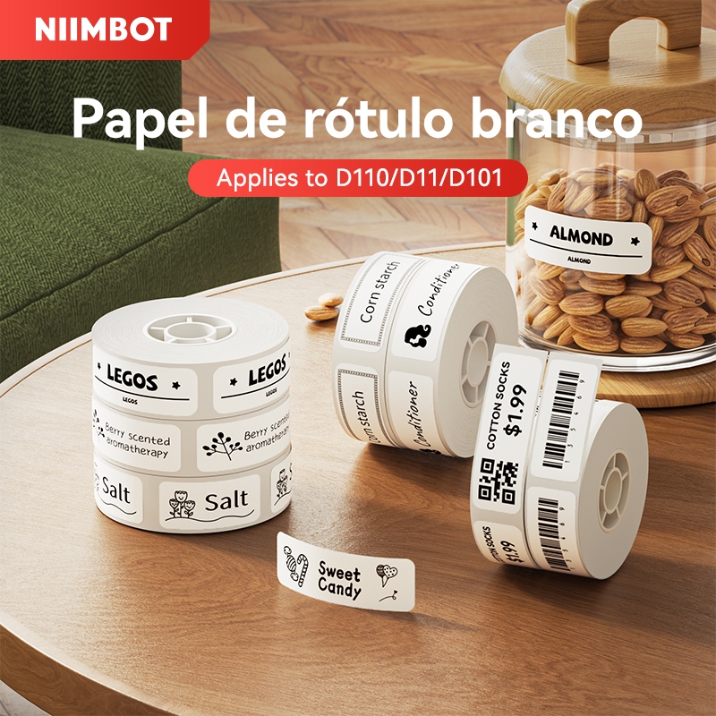 Niimbot D11/D110/D101 Etiquetas Brancas, Etiquetas de Código de Barras/Nome de Produto/Preço em Oferta na Shopee