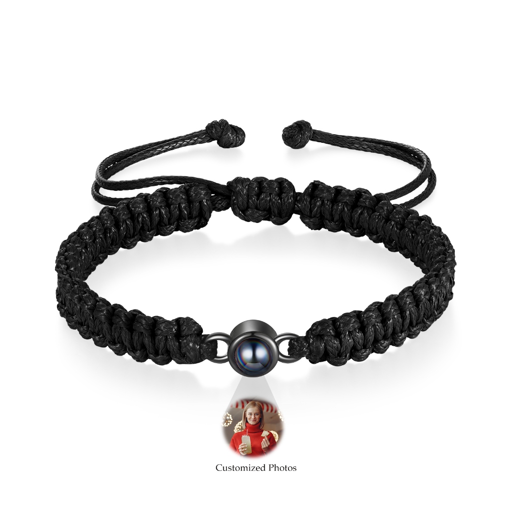 Pulseira de Projeção Casal Corda Trançada Preto Aço Personalizada Presente Aniversário em Oferta na Shopee