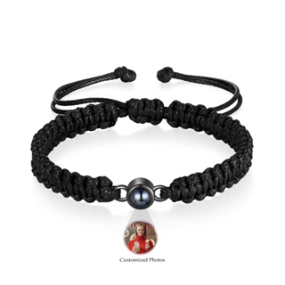 Pulseira de Projeção Casal Corda Trançada Preto Aço Personalizada Presente Aniversário em Oferta na Shopee