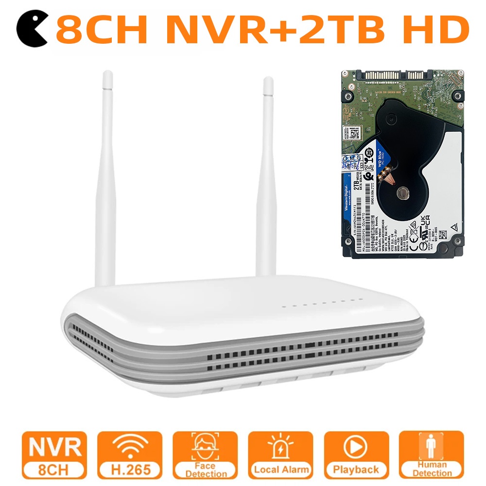 Mini WiFi NVR 8CH 3MP 4CH 5MP H . 265 Gravador De Vídeo De Rede Sem Fio Detecção Facial Alerta De E-Mail XMEYE/iCSee/yoo em Oferta na Shopee