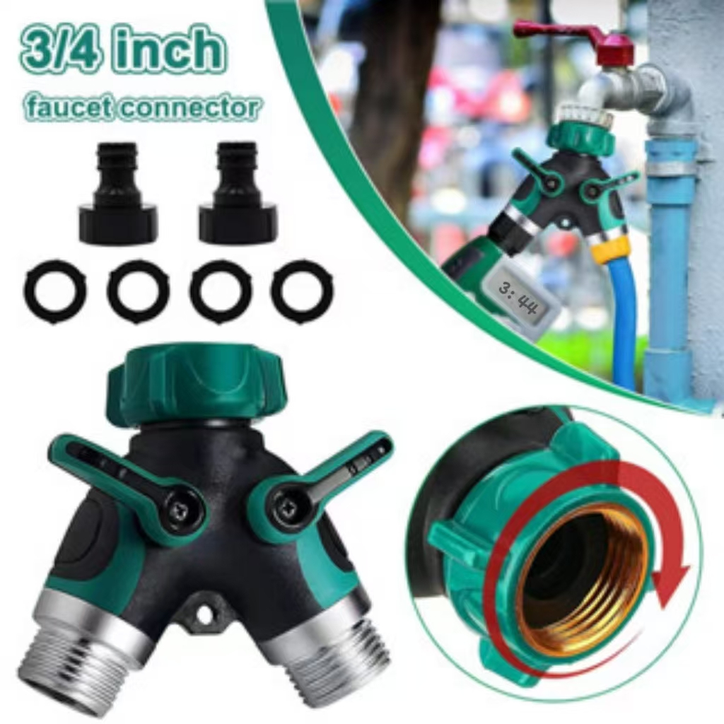 Conector em Y de Liga de Zinco 2 Vias para Torneira 3/4 - Divisor de Água Resistente em Oferta na Shopee