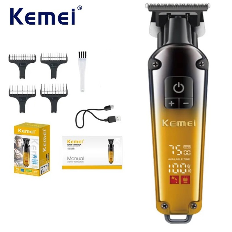 Kemei Aparador De Cabelo USB Máquina De Cortar Elétrica Para Homens Corte Recarregável Barbeador Barbeiro Técnico De Bar em Oferta na Shopee