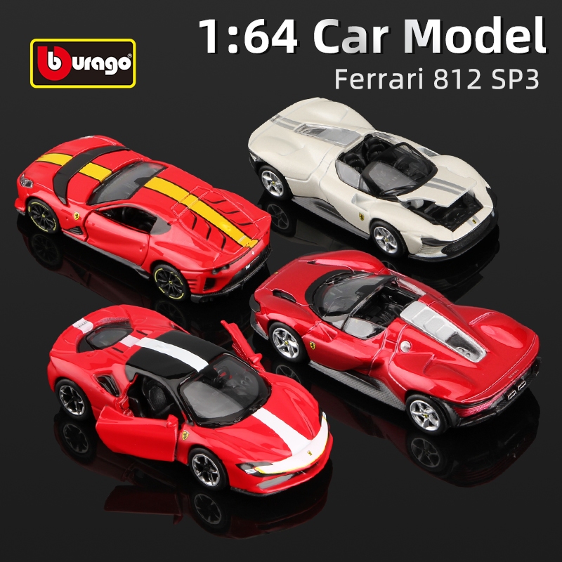 Bburago 1 : 64 Ferrari Daytona SP3 812 Modelo De Carro Competitivo Liga Em Miniatura Veículos Fundidos Brinquedo Voiture
