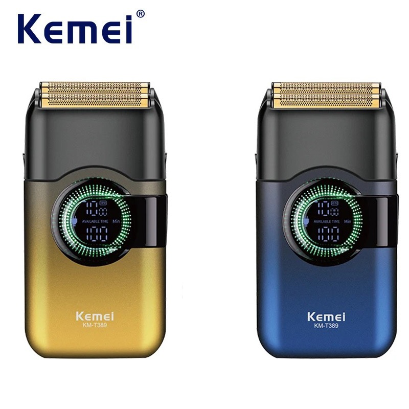 Kemei Barbeiro Folha Barbeadores Para Homens À Prova Dwaterproof Água Molhado E Seco Navalha Elétrica Sem Fio Display LE