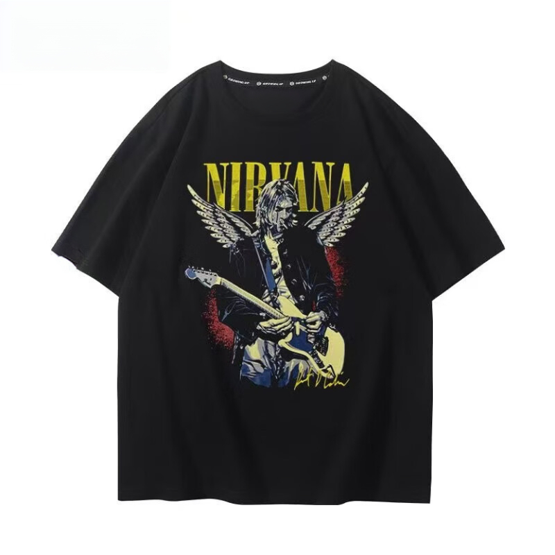 Camiseta comemorativa da banda Nirvana Nirvana Kurt Cobain | Série Clássica 1982-94 | Estilo Rock Grunge Premium