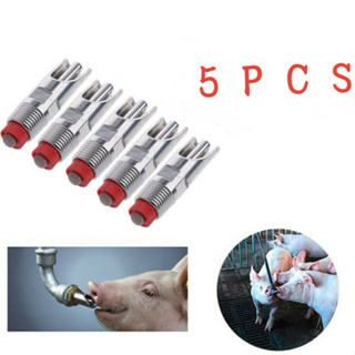 Kit 5 Bebedouro De Porco Automático Chupeta Suíno Bico Aço Inoxidável em Oferta na Shopee