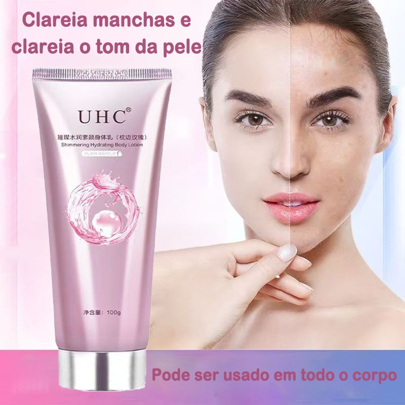 UHC Creme Clareador Corporal 100g com Niacinamida Clareador Corretivo Iluminador Rejuvenescimento Branco Melhora Amônia
