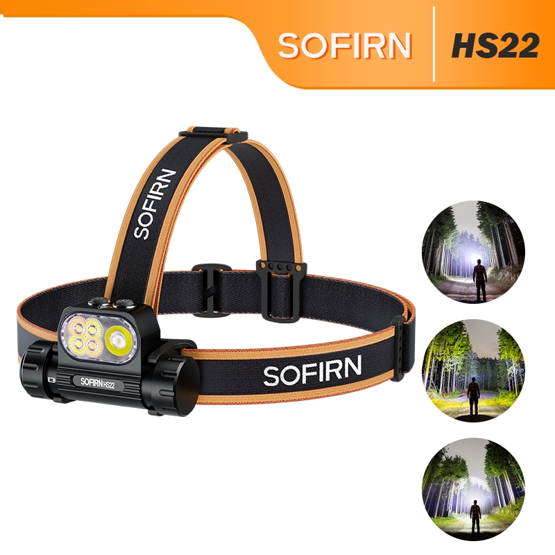 Farol LED SOFIRN HS22 2500L-Recarregável USB-C , IPX8 À Prova D'água , Modos De Feixe Duplo Para Ambientes Externos E Em