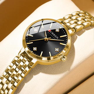 CURREN Relógio Feminino Novo Aço Inoxidável Pequeno Mostrador Moda Simples Negócios Cem Quartzo Analógico À Prova Dwater em Oferta na Shopee