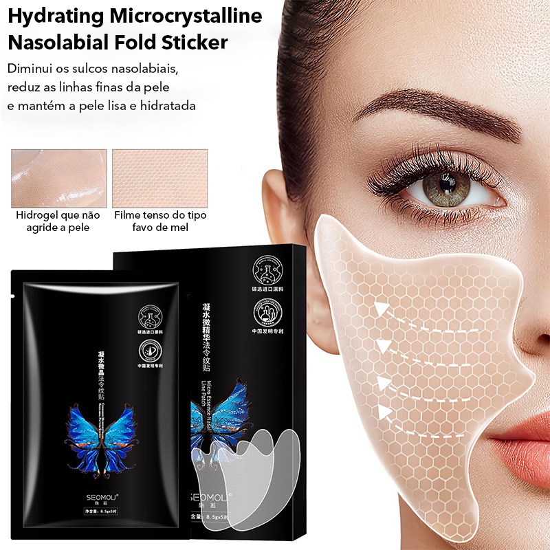 10 Pcs PPP HUNMUI Máscara Nasolabial Rugas Desbotamento Dobra Hidratante Testa Pescoço Patch em Oferta na Shopee