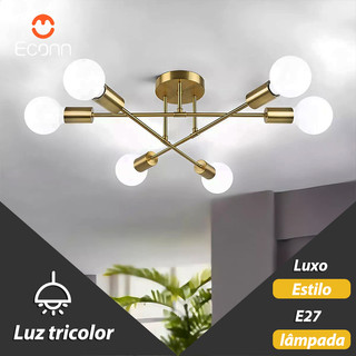 Luz de decoração moderna de pendente escandinava de ouro antigo, pendente semi-embutida