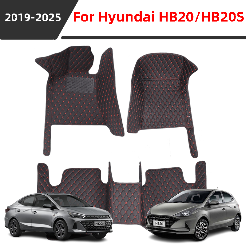 Tapete De Carro 3D Para Hyundai HB20/HB20S/Novo 2019-2025 , Couro Impermeável E Resistente .
