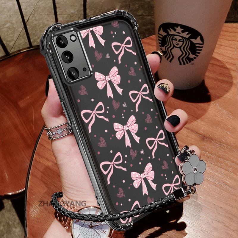 Capa Para Samsung NOTE 20 Galvanizada Quatro Cantos À Prova De Choque De Telefone Pulseira Estética Novo design Desenho