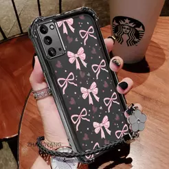 Capa Para Samsung NOTE 20 Galvanizada Quatro Cantos À Prova De Choque De Telefone Pulseira Estética Novo design Desenho