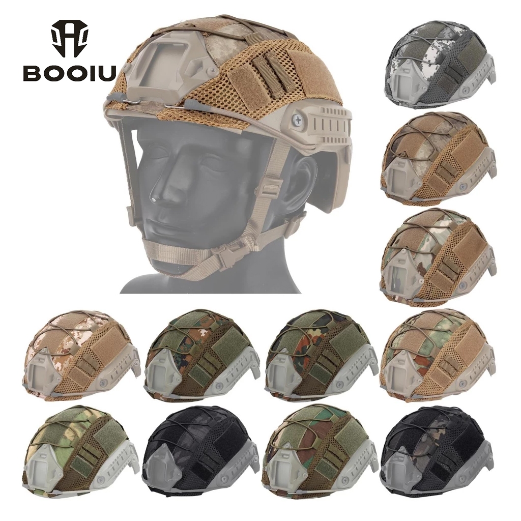 BOOIU Capa De Capacete Tático OPS-Core Rápido Caça Paintball CS Camo Com Cabo Elástico em Oferta na Shopee