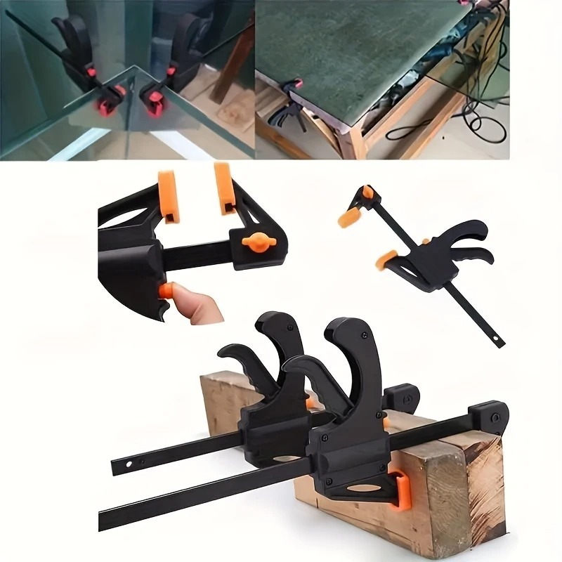 Kit 1/2/4 pecas Grampo Sargento Aperto Rápido Universal 19.5cm Abertura Máxima 10cm em Oferta na Shopee