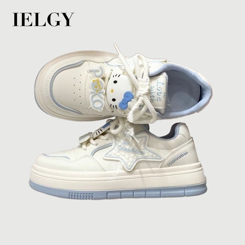 IELGY Blue Star Big Toe Sapatos Brancos Sola Plataforma Feminina 2025 Novo Versátil Estudante Casual Sportsboard Shoes em Oferta na Shopee
