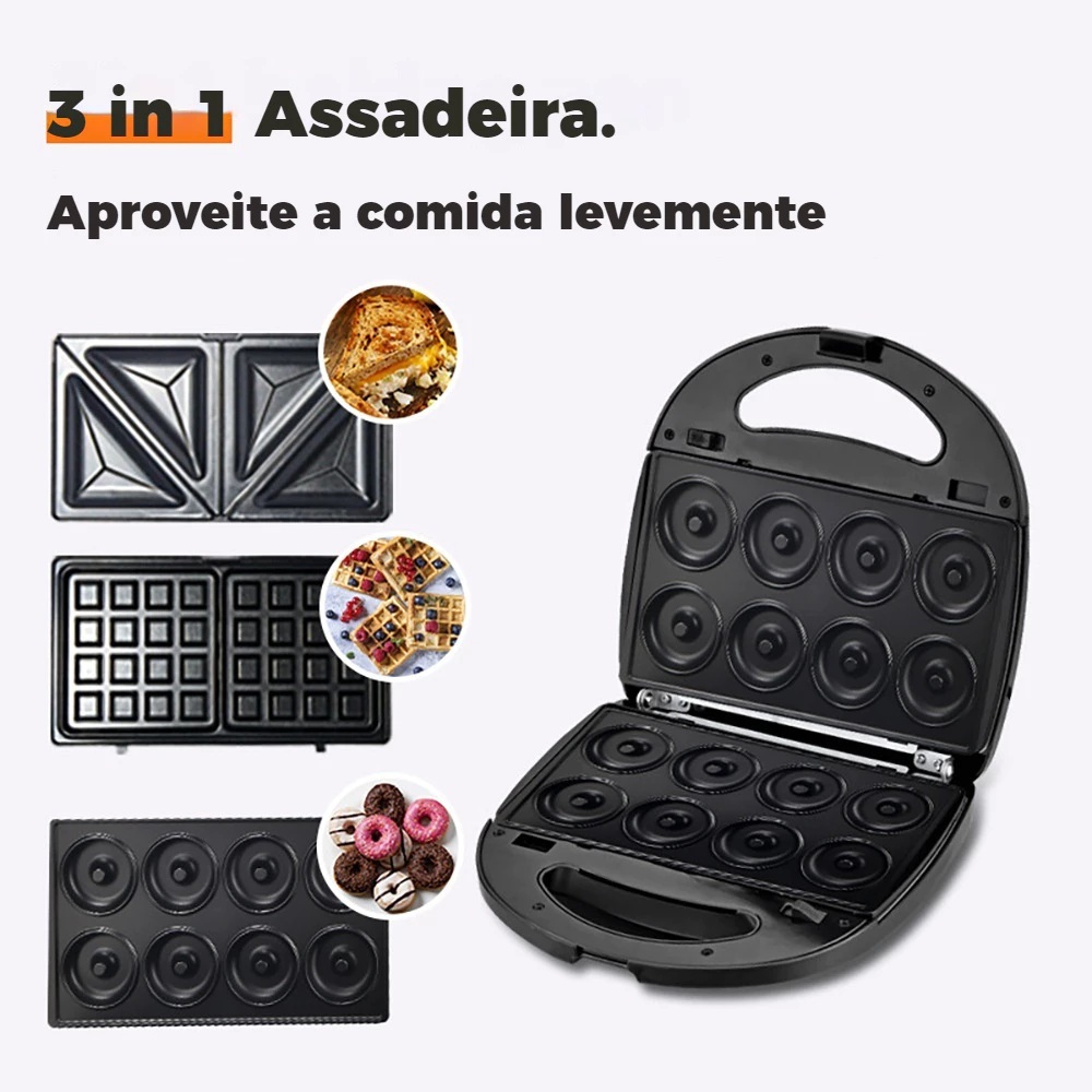 Donut Waffle Maker Sandwich 3 Em 1 110V/220V
