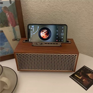 Caixa de Som Radio Retrô Vintage Bluetooth Portátil com Rádio FM e Suporte para Celular em Oferta na Shopee