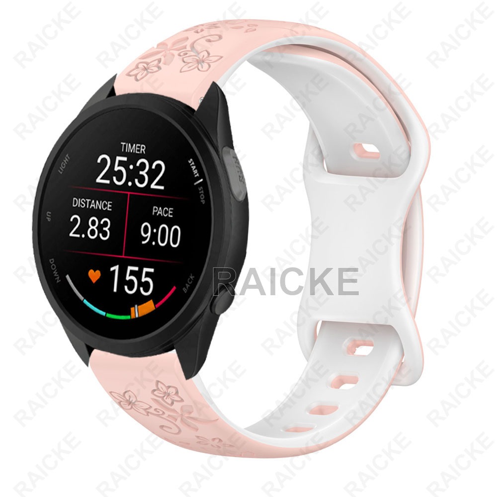 Pulseira Fina De Silicone Macio Para Garmin Vivoactive 5/6/3 Music/Forerunner 55/165/245/645/158/168/Approach S50/570 42