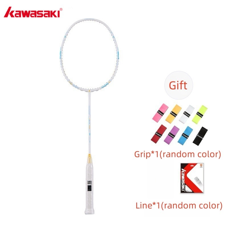 Raquete De Badminton Kawasaki POWER 3570 5U 18-28LBS Adequada Para Jogadores Fesionais Fibra De Carbono Super Leve Fácil