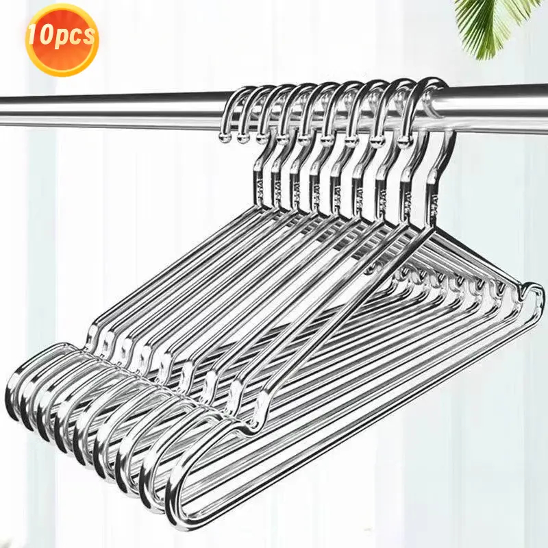 Kit 20/10 Cabides Tintureiro Metal Aço Cromado Adulto Cava Resistente Cabide em Oferta na Shopee