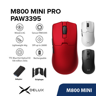 Delux M800 MINI Series PAW3395 Mouse Para Jogos DPI MAX 26000 Com Fio 2.4G Sem Recarregável 42g TTC Switch PC/Laptop/Win em Oferta na Shopee